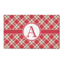 Red & Tan Plaid 3' x 5' Patio Rug (Personalized)