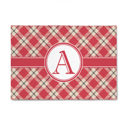 Red & Tan Plaid 4' x 6' Indoor Area Rug (Personalized)