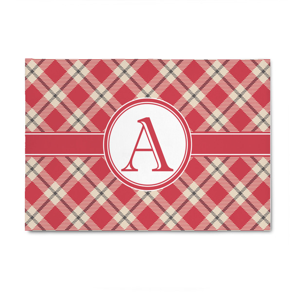Custom Red & Tan Plaid 4' x 6' Indoor Area Rug (Personalized)