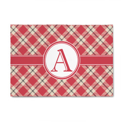 Red & Tan Plaid 4' x 6' Patio Rug (Personalized)