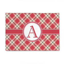 Red & Tan Plaid 4' x 6' Patio Rug (Personalized)