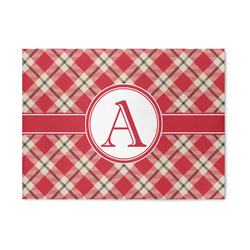 Red & Tan Plaid Area Rug (Personalized)