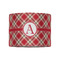 Red & Tan Plaid 8" Drum Lampshade - FRONT (Fabric)