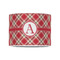 Red & Tan Plaid 8" Drum Lampshade - FRONT (Poly Film)