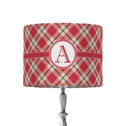 Red & Tan Plaid 8" Drum Lamp Shade - Fabric (Personalized)