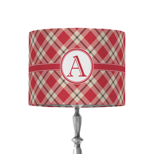 Custom Red & Tan Plaid 8" Drum Lamp Shade - Fabric (Personalized)