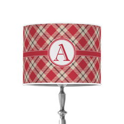 Red & Tan Plaid 8" Drum Lamp Shade - Poly-film (Personalized)