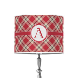 Red & Tan Plaid 8" Drum Lamp Shade - Poly-film (Personalized)