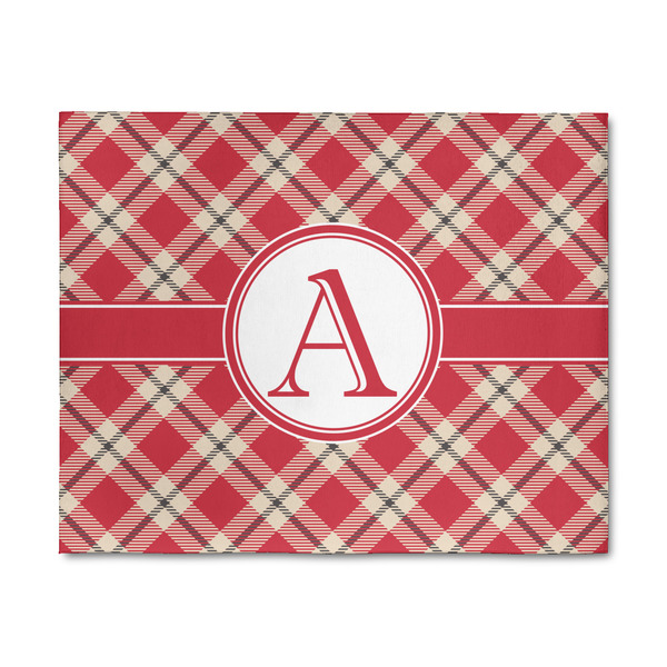 Custom Red & Tan Plaid 8' x 10' Patio Rug (Personalized)