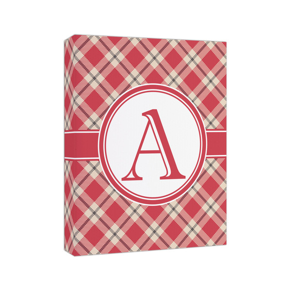 Red & Tan Plaid 8x10 - Canvas Print - Angled View