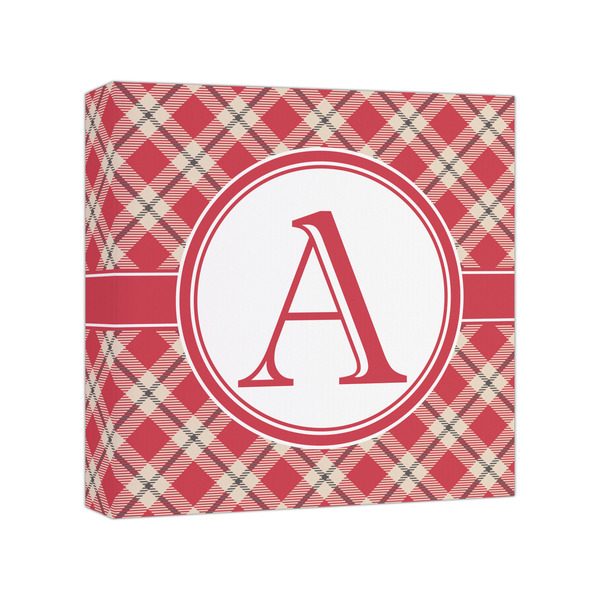 Custom Red & Tan Plaid Canvas Print - 8x8 (Personalized)