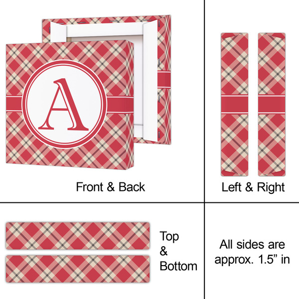 Red & Tan Plaid 8x8 - Canvas Print - Approval