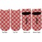 Red & Tan Plaid Adult Ankle Socks - Double Pair - Front and Back - Apvl