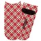 Red & Tan Plaid Adult Ankle Socks - Single Pair - Front and Back