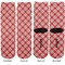 Red & Tan Plaid Adult Crew Socks - Double Pair - Front and Back - Apvl