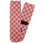 Red & Tan Plaid Adult Crew Socks (Personalized)