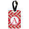Red & Tan Plaid Aluminum Luggage Tag (Personalized)