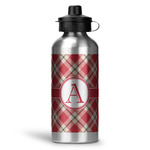 Red & Tan Plaid Water Bottle - Aluminum - 20 oz (Personalized)