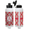 Red & Tan Plaid Aluminum Water Bottle - White APPROVAL