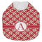 Red & Tan Plaid Jersey Knit Baby Bib w/ Initial
