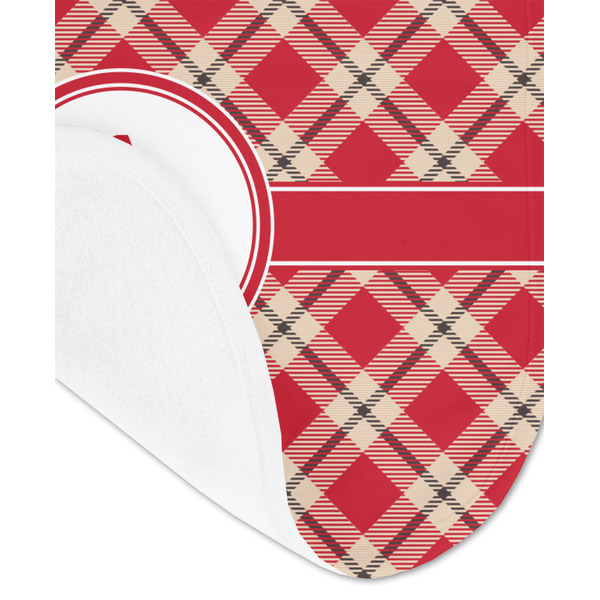 Red & Tan Plaid Baby Bib - AFT detail