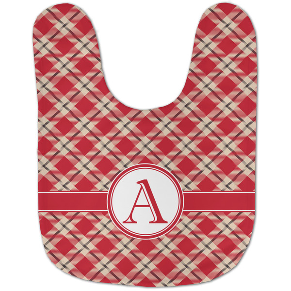 Red & Tan Plaid Baby Bib - AFT flat