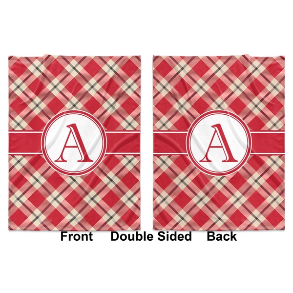 Red & Tan Plaid Baby Blanket (Double Sided - Printed Front and Back)