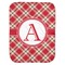 Red & Tan Plaid Baby Swaddling Blanket (Personalized)