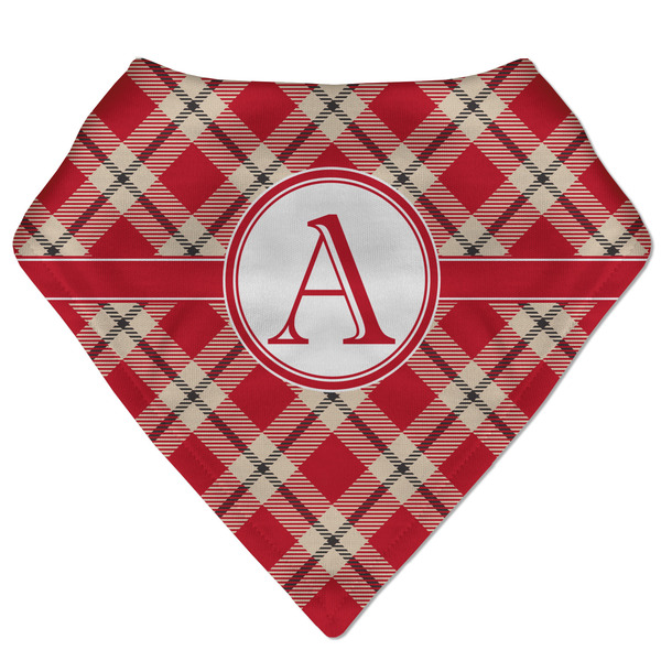 Custom Red & Tan Plaid Bandana Bib (Personalized)