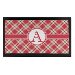 Red & Tan Plaid Bar Mat - Small (Personalized)
