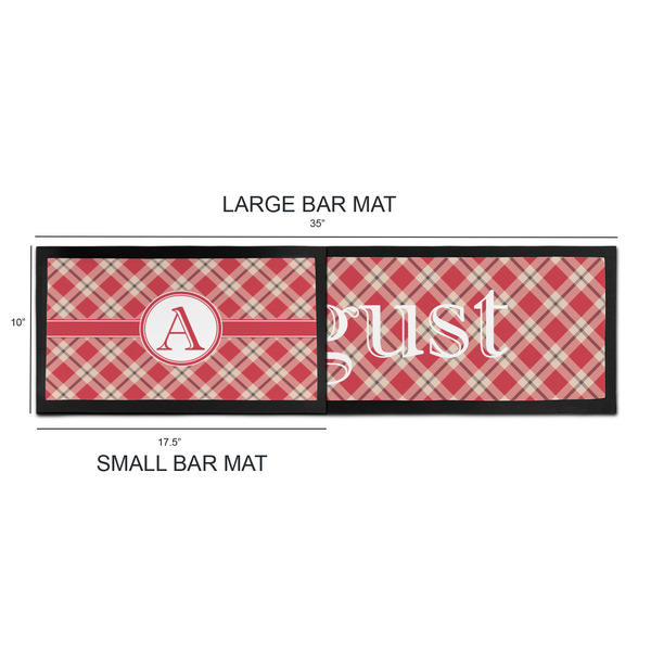 Red & Tan Plaid Bar Mats - Sizing Chart
