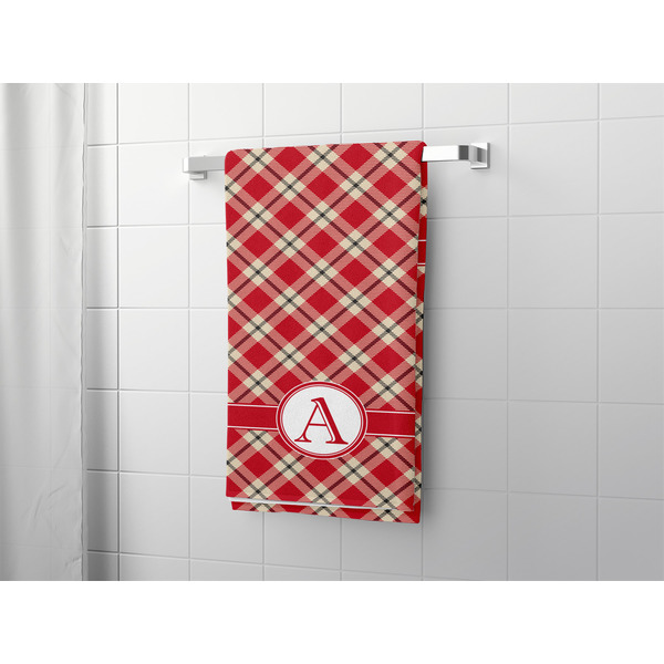 Red & Tan Plaid Bath Towel - LIFESTYLE