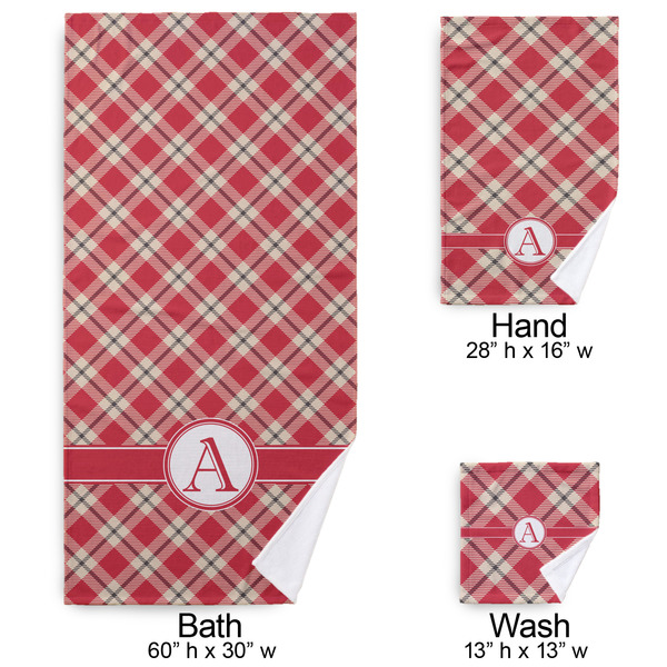 Red & Tan Plaid Bath Towel Sets - 3-piece - Approval