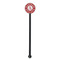 Red & Tan Plaid Black Plastic 5.5" Stir Stick - Round - Single Stick