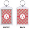 Red & Tan Plaid Bling Keychain (Front + Back)