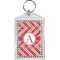 Red & Tan Plaid Bling Keychain (Personalized)
