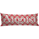 Red & Tan Plaid Body Pillow Case (Personalized)