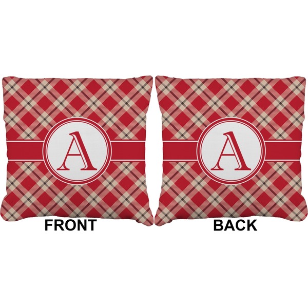 Red & Tan Plaid Burlap Pillow Approval