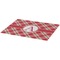 Red & Tan Plaid Burlap Placemat (Angle View)
