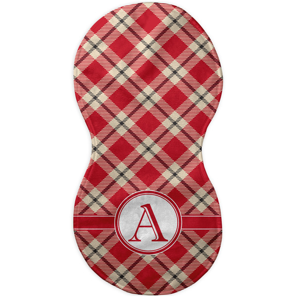 Red & Tan Plaid Burp Peanut Shaped Flat