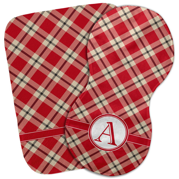 Custom Red & Tan Plaid Burp Cloth (Personalized)