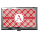 Red & Tan Plaid Business Card Case
