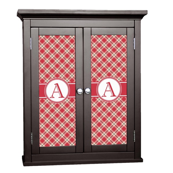 Custom Red & Tan Plaid Cabinet Decal - Medium (Personalized)