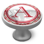 Red & Tan Plaid Cabinet Knob (Personalized)