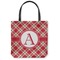 Red & Tan Plaid Canvas Tote Bag - Small - 13"x13" (Personalized)