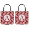 Red & Tan Plaid Canvas Tote - Front and Back