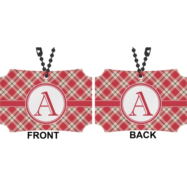 Red & Tan Plaid Car Ornament - Berlin (Approval)