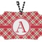 Red & Tan Plaid Rear View Mirror Ornament (Personalized)