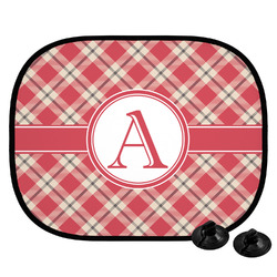 Red & Tan Plaid Car Side Window Sun Shade (Personalized)