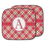 Red & Tan Plaid Car Sun Shade - Two Piece (Personalized)